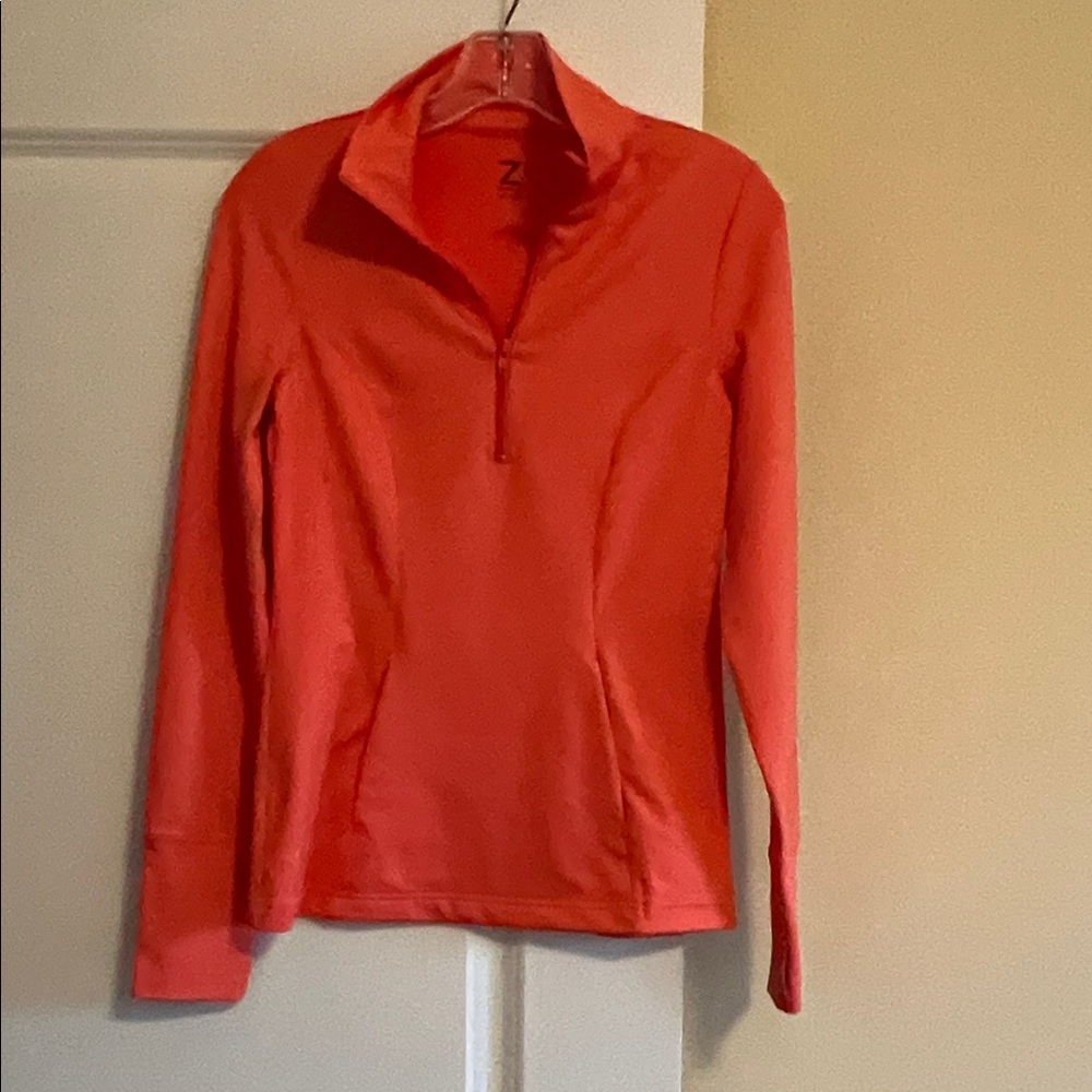 Zella Women's Orange Half-Zip Sweatshirt